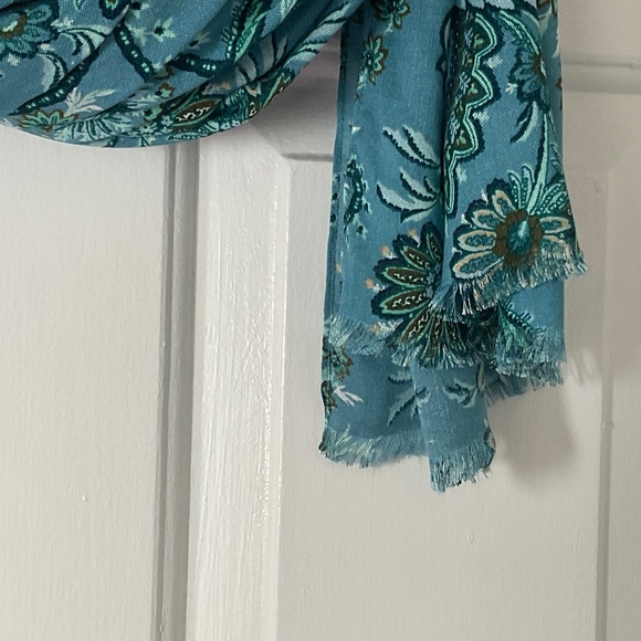 Talbots Imperial Floral Oblong Scarf - Teal - Picture 12 of 16